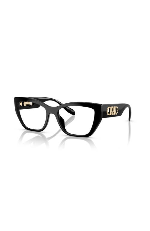 Michael Kors 54mm Rectangle Optical Glasses In Black