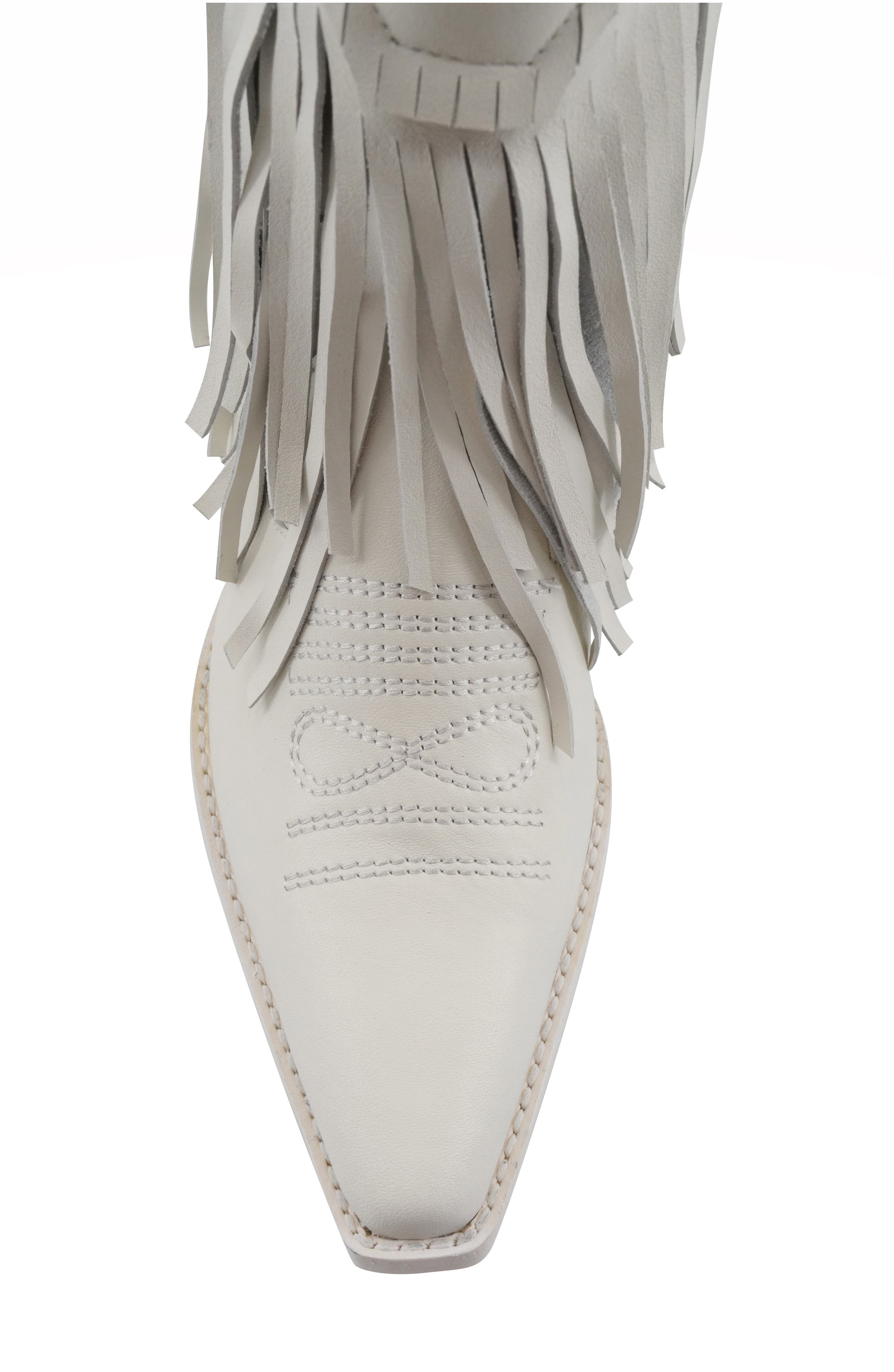 Finlandia Fringe Western Boot, Alternate, color, WHITE LEATHER