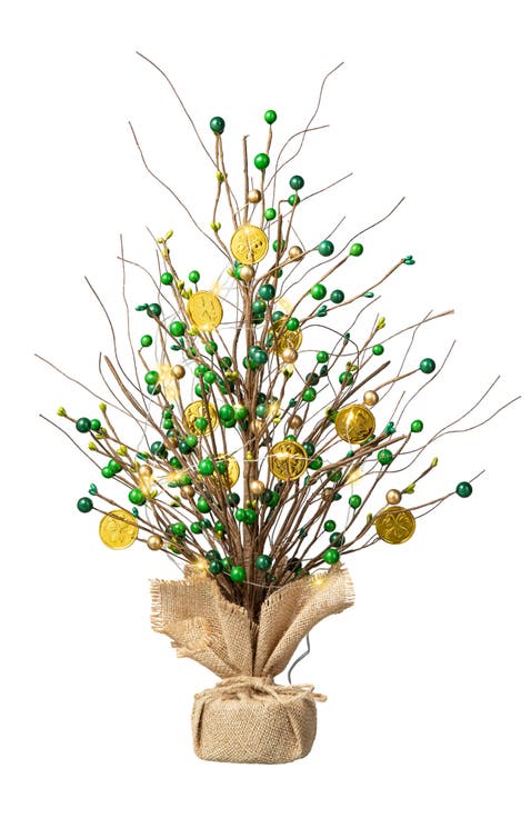21"H Lighted St. Patrick's Gold Coin Table Tree