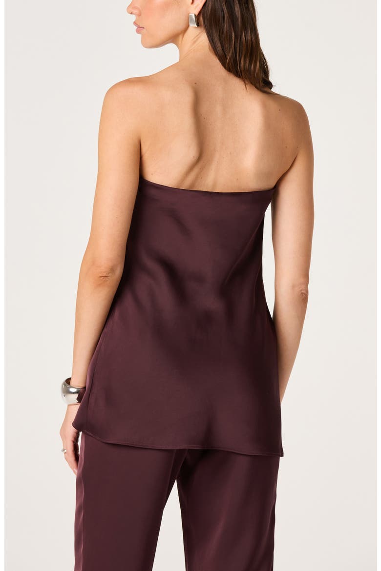 Keona Strapless Twisted Front Top, Alternate, color, RAISIN