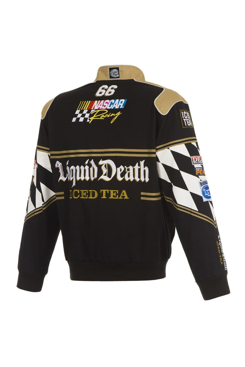 Men's JH Design Black NASCAR Liquid Death Full-Snap Twill Uniform Jacket, Alternate, color, Black