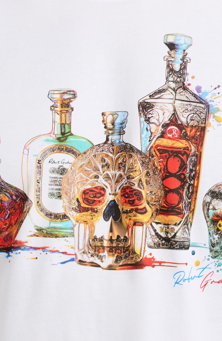 Robert Graham Liquid Skull Cotton Graphic T-Shirt, Alternate, color, White