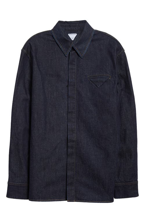 Bottega Veneta Cotton Denim Button-up Shirt In 4245 Indigo