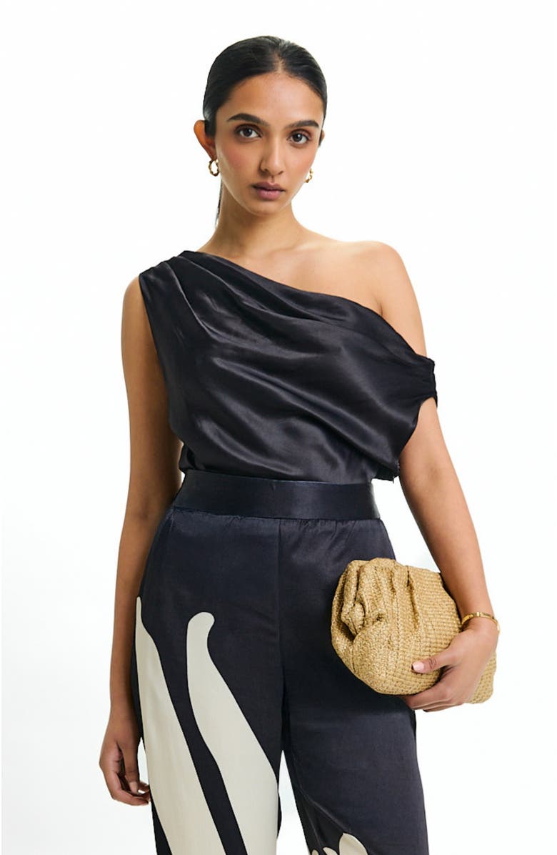 DIARRABLU Fsc<sup>®</sup> Viscose Alba One-Shoulder Top, Main, color, Solid Noir