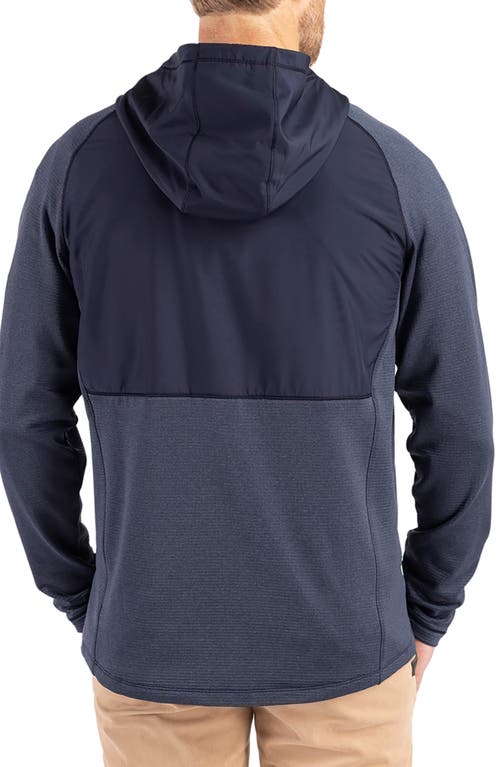 Cutter & Buck Peshastin Fleece Hybrid Jacket In Navy Blue Heather