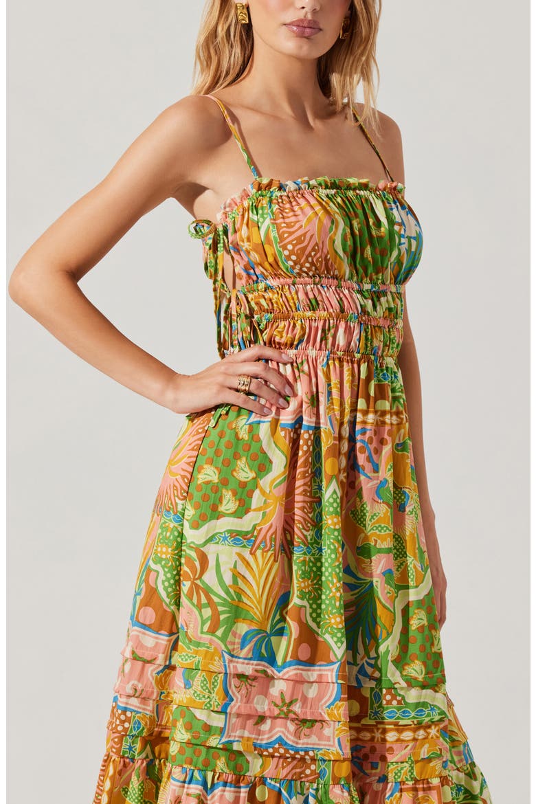Elisabeth Mix Print A-Line Dress, Alternate, color, MOSAIC GREEN MULTI