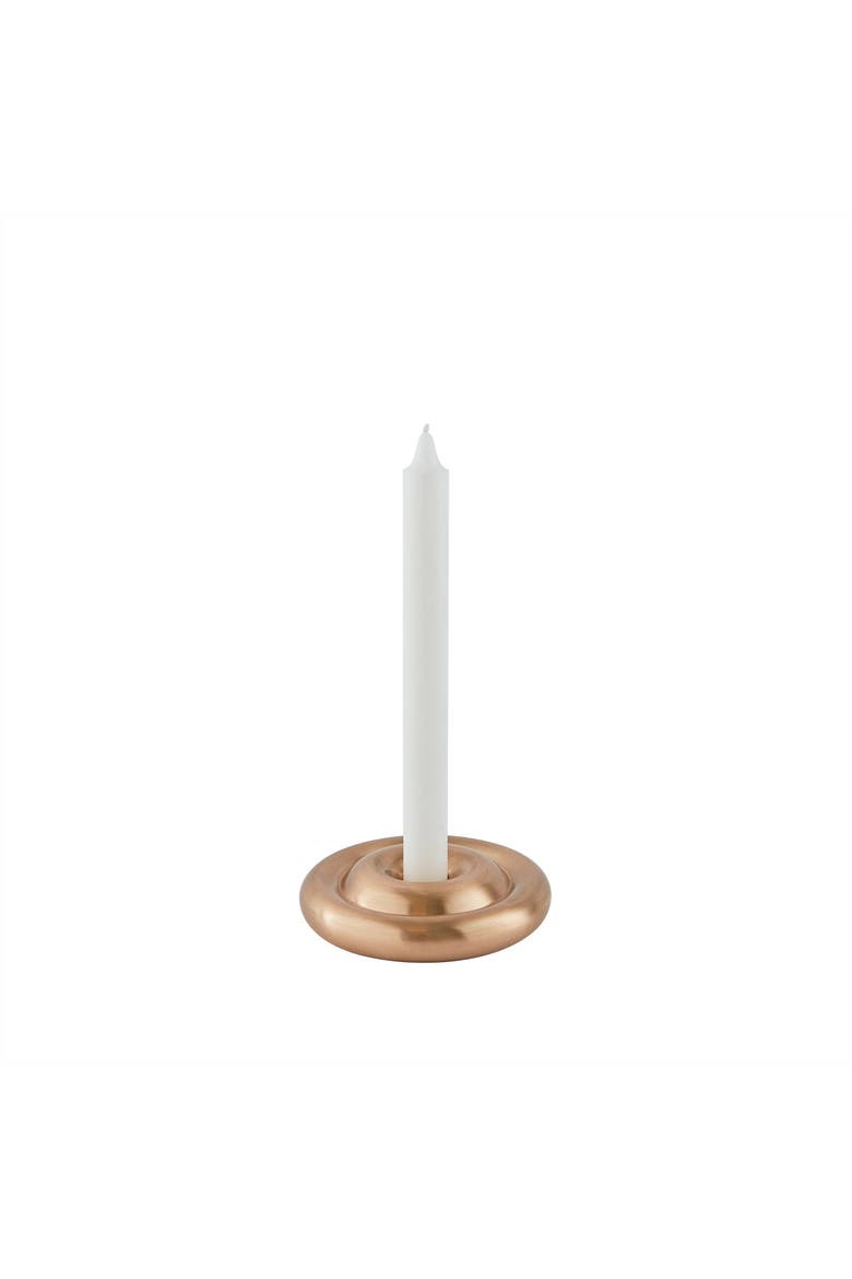 Savi Solid Brass Low Candleholder, Main, color, Brushed Brass