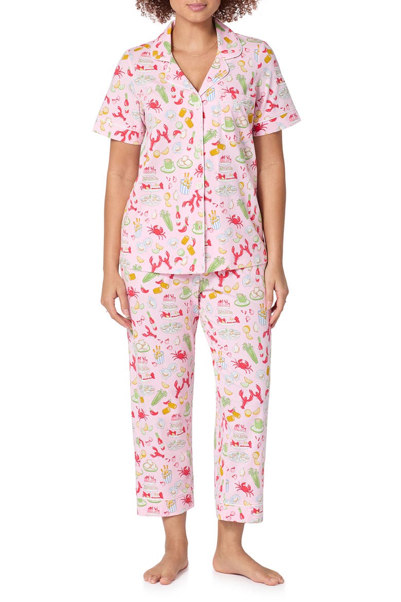Stretch Cotton Crop Pajamas, Alternate, color, FRENCH QUARTER
