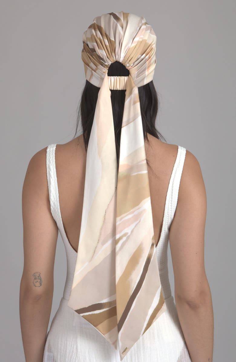 Eugenia Kim Gigi Satin Head Wrap, Alternate, color, Ivory/ Beige