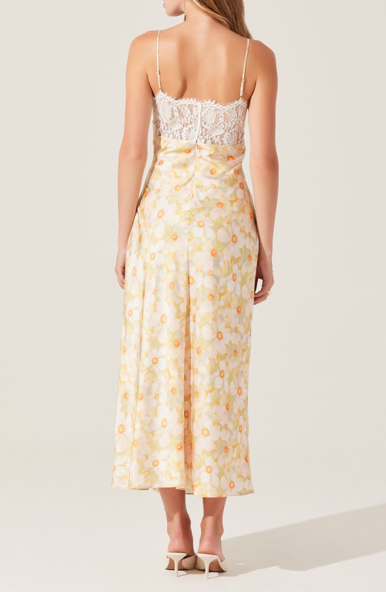 ASTR the Label Ivanna Floral Slipdress, Alternate, color, Yellow Green Floral