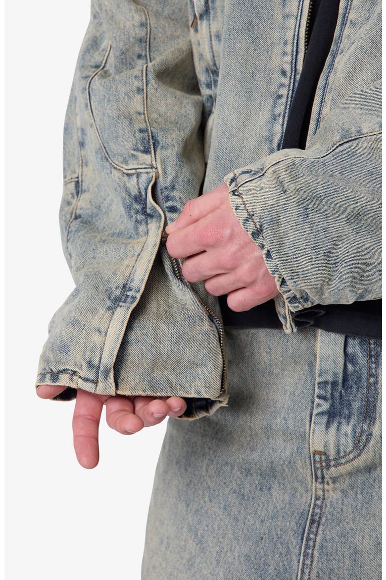 Moto Denim Jacket, Alternate, color, VINTAGE BLUE