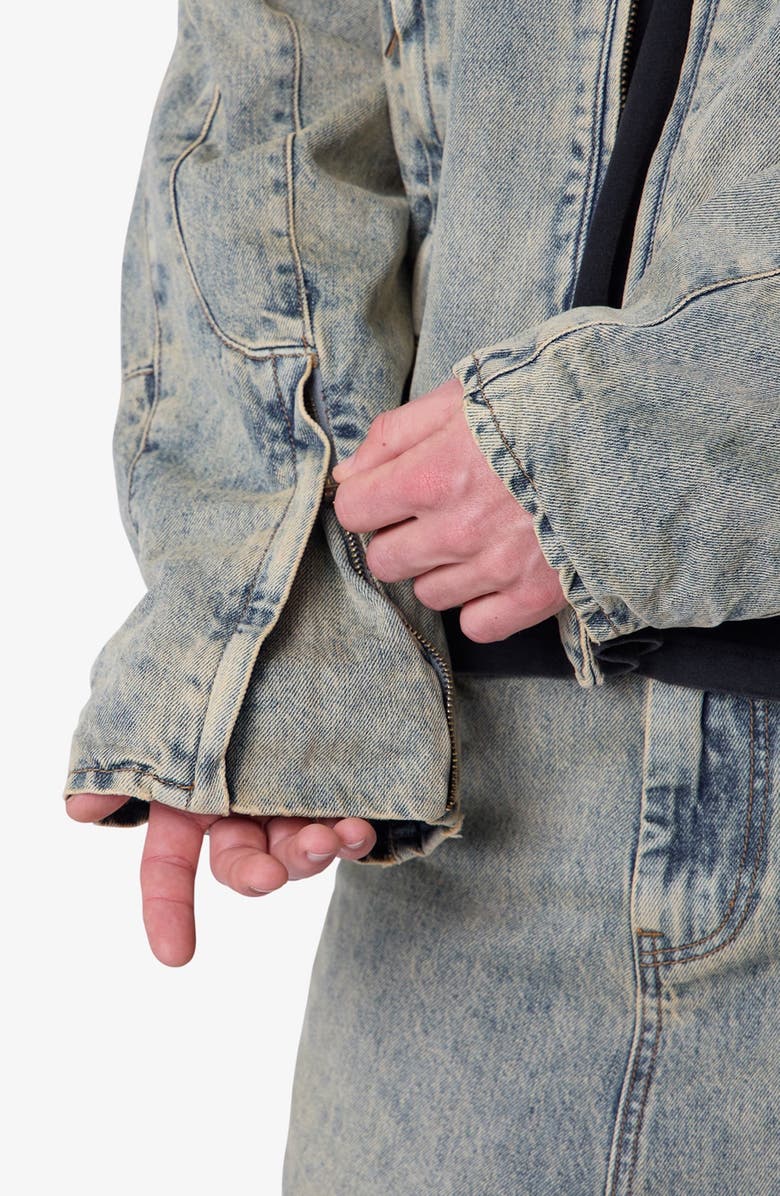 mnml Moto Denim Jacket, Alternate, color, Vintage Blue