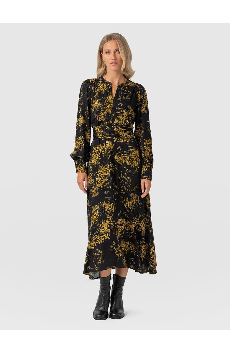 Saint + Sofia Adaline Zip Up Dress, Alternate, color, Yellow Mimosa