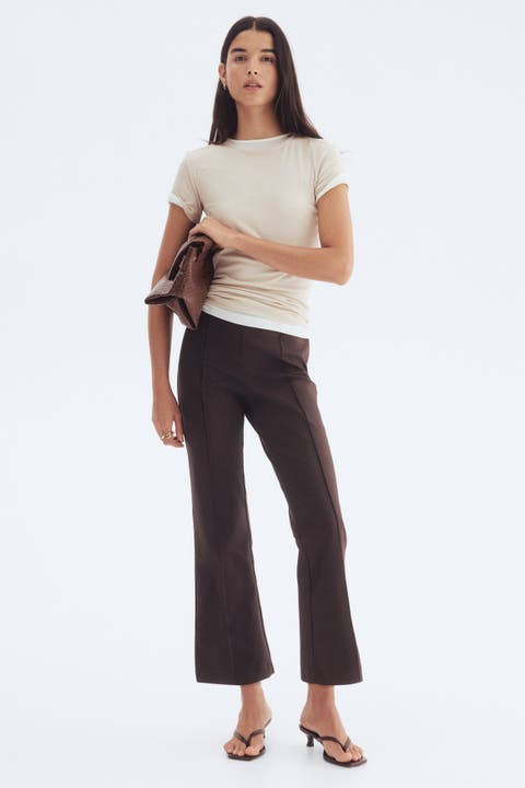 Flared Crease-front Trousers