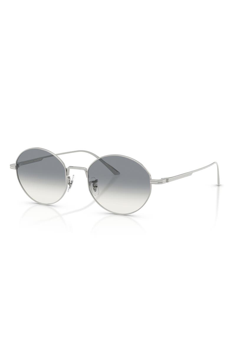 Oliver Peoples 50mm Khaite Round Sunglasses, Alternate, color, Silver / Grey Gradient