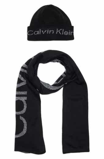 Calvin Klein Tweed Cuffed Beanie & Scarf Set