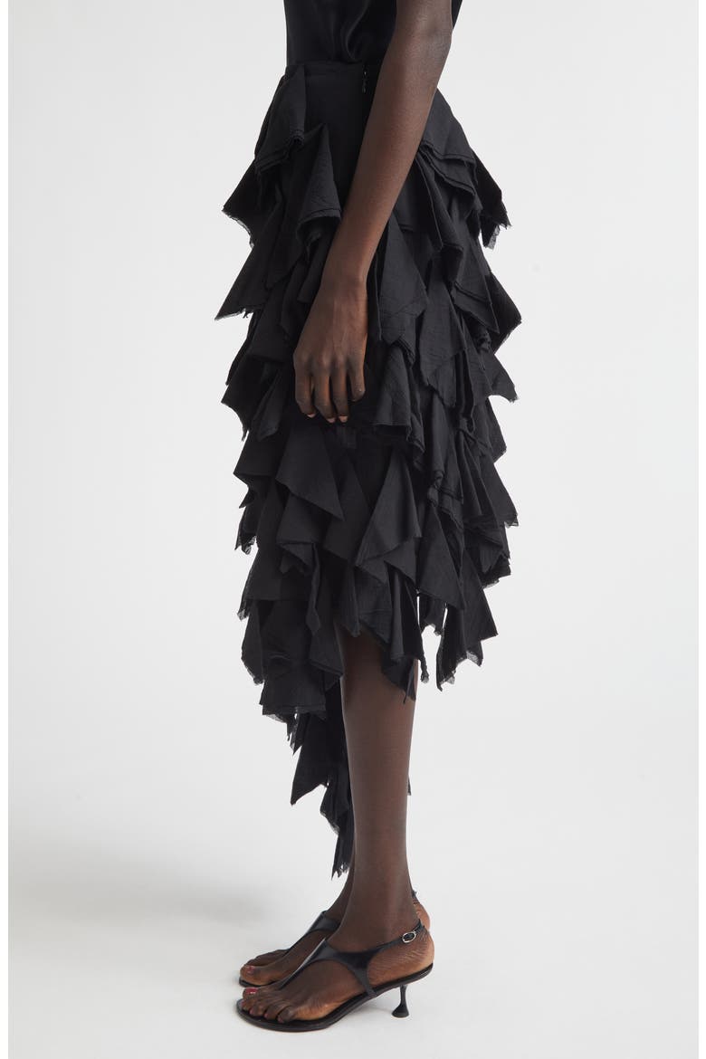Cotton Handkerchief Skirt, Alternate, color, BLACK
