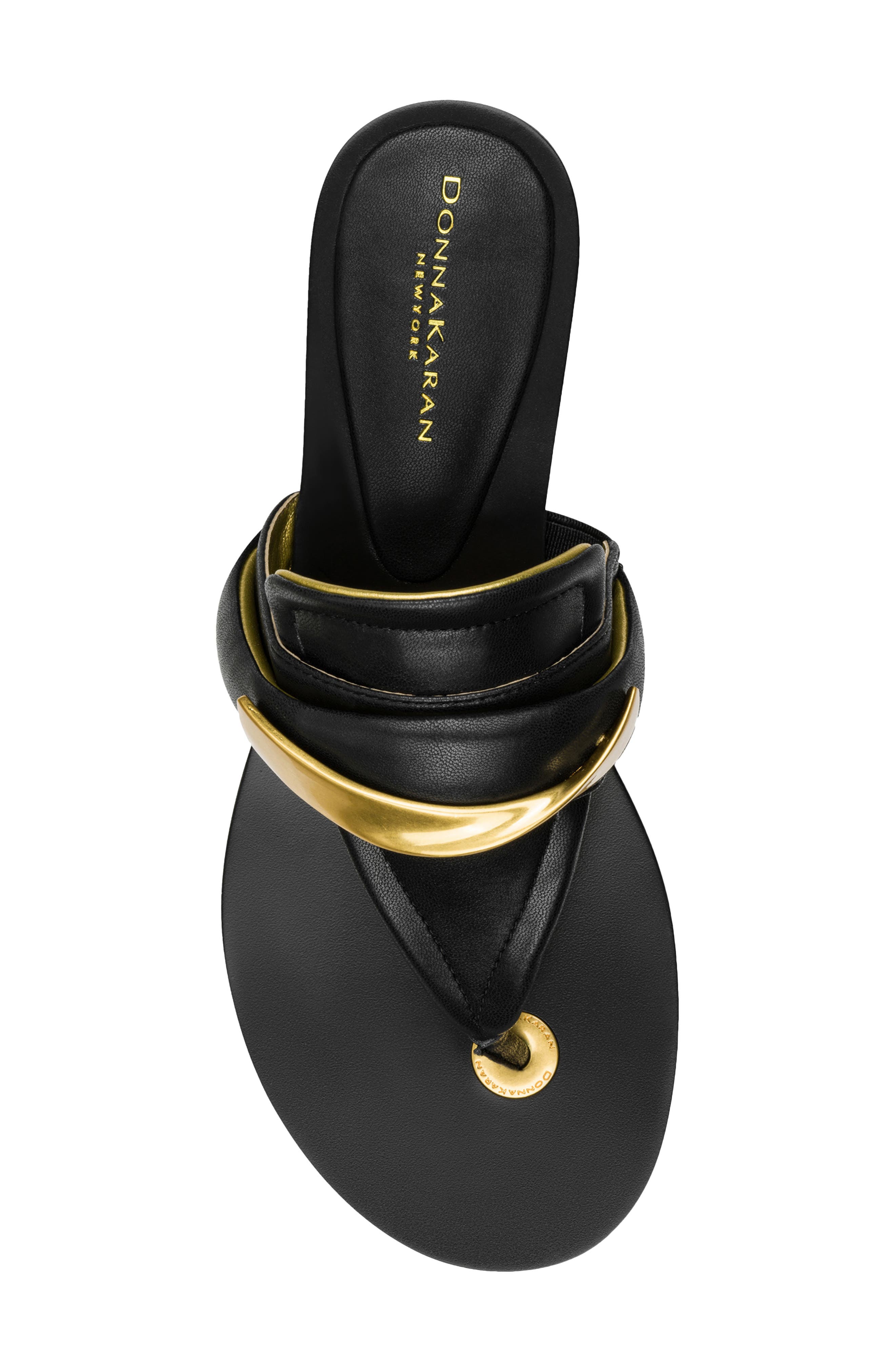 DKNY Velvet Flip Flop, Alternate, color, Black