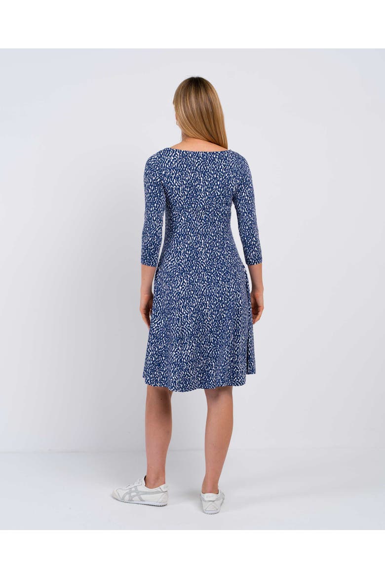 Isla 3/4 Sleeve Dress, Alternate, color, Bright Navy
