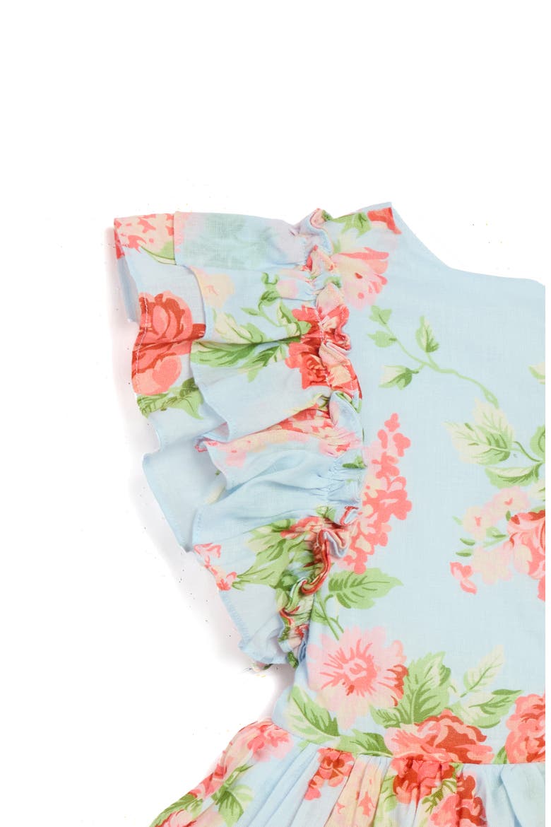 Kids' Rylie Rose Ruffle Cotton Party Dress, Alternate, color, LIGHT BLUE