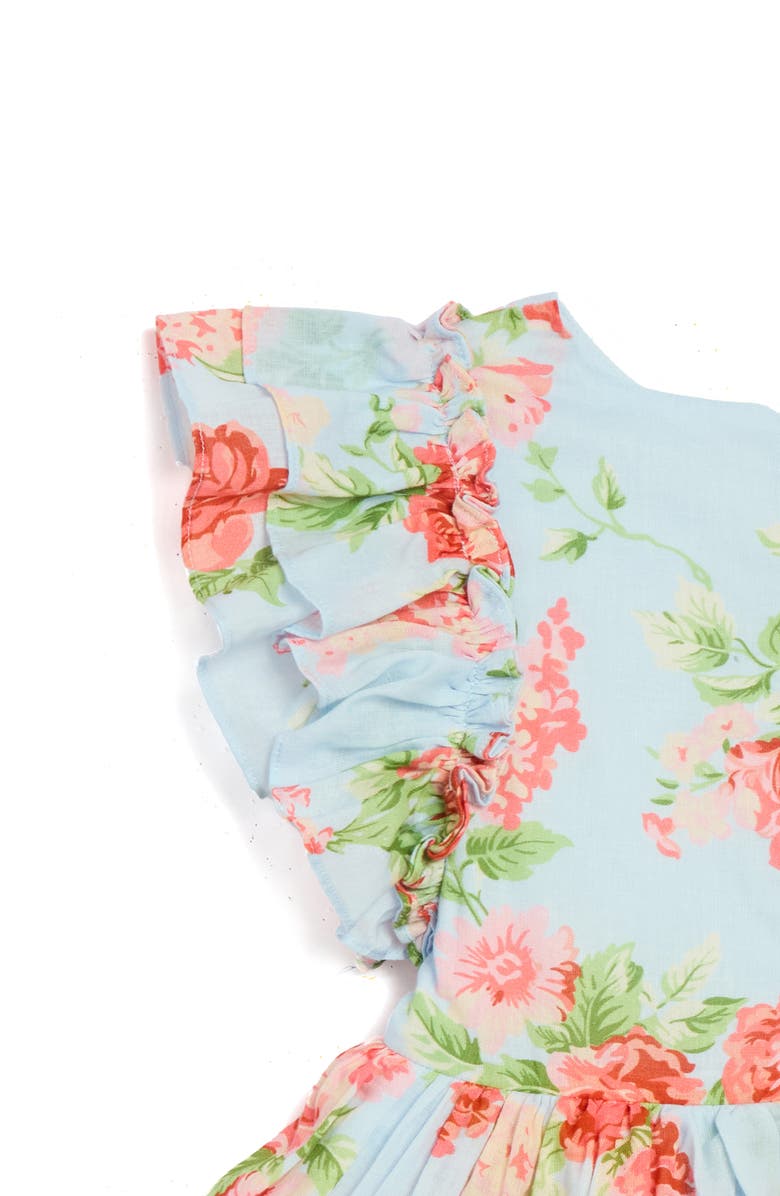 Pippa & Julie Kids' Rylie Rose Ruffle Cotton Party Dress, Alternate, color, Light Blue
