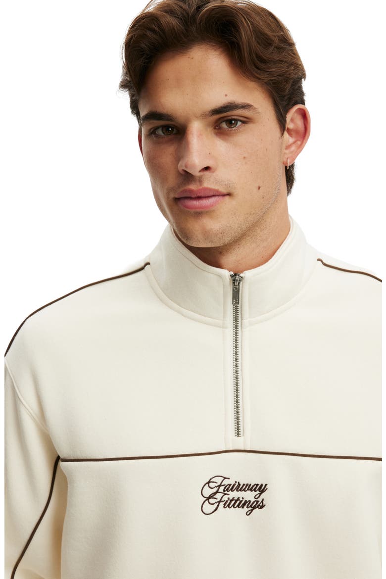 Men's 1/4 Zip Graphic Fleece, Alternate, color, Oat  Fairway Fittings