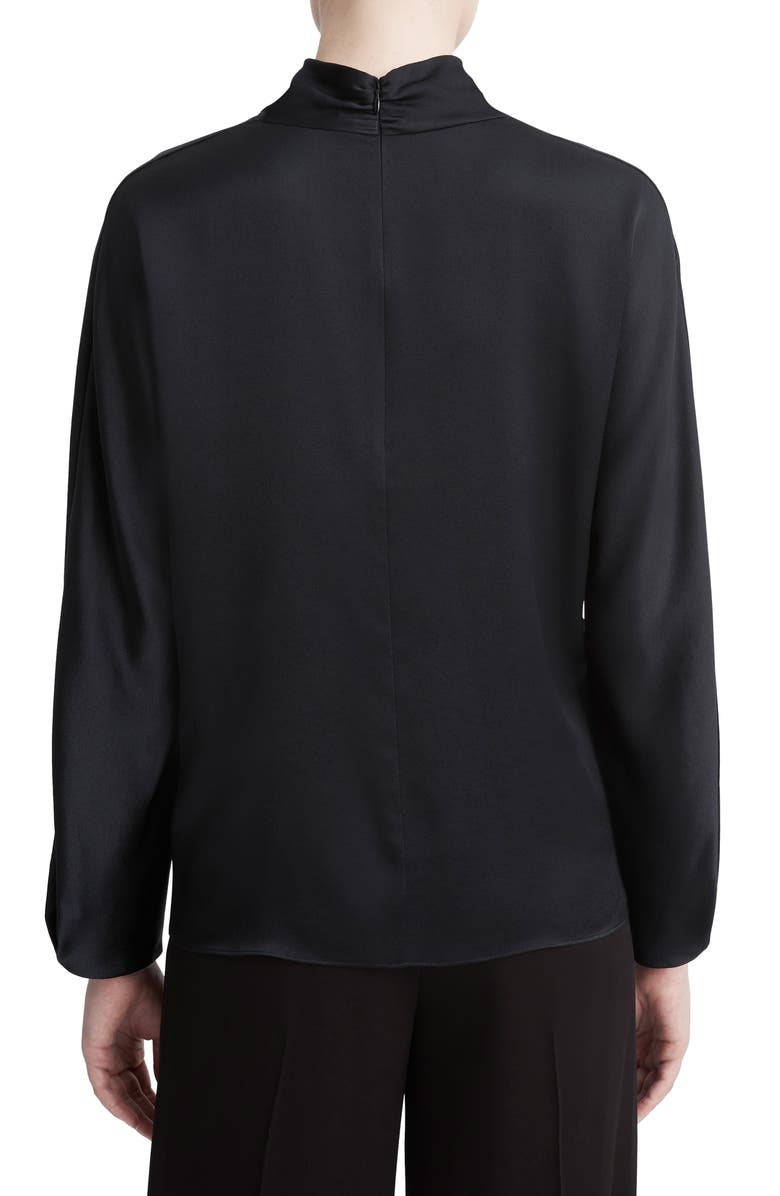 Vince Draped Funnel Neck Silk Top, Alternate, color, 