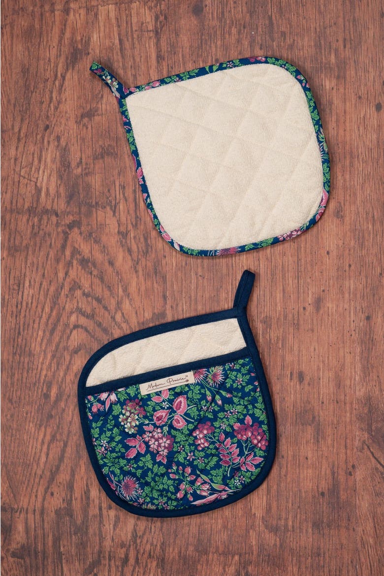 Prairie Essentials Pocket Potholders in Navy, Set of 2, Alternate, color, Navy