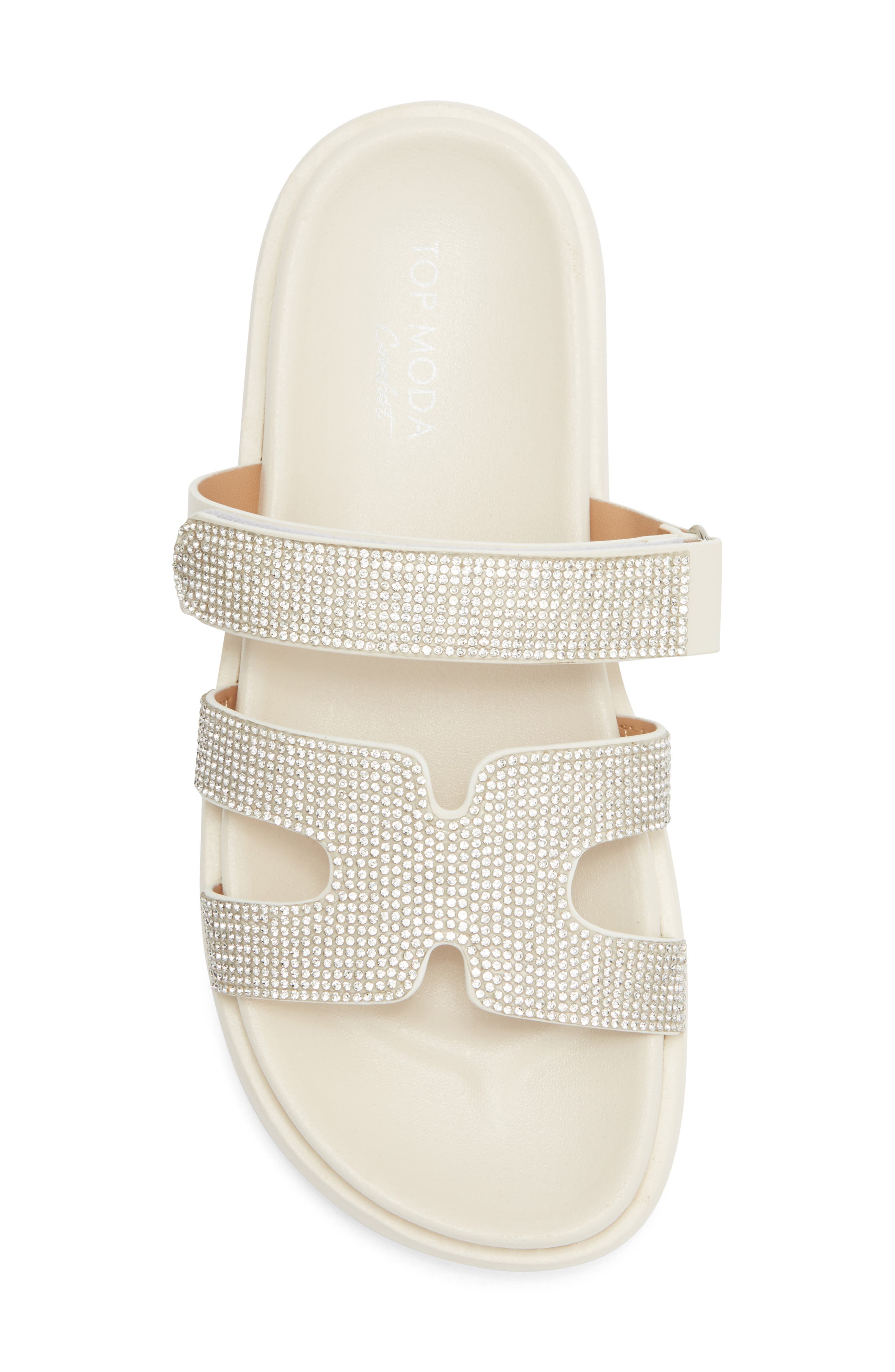 Kemper Rhinestone Embellished Slide Sandal, Alternate, color, IVORY