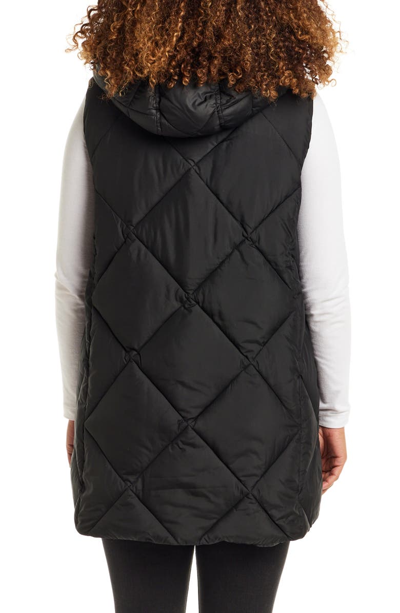 Gallery Water Resistant Quilted Hooded Vest, Alternate, color, Black