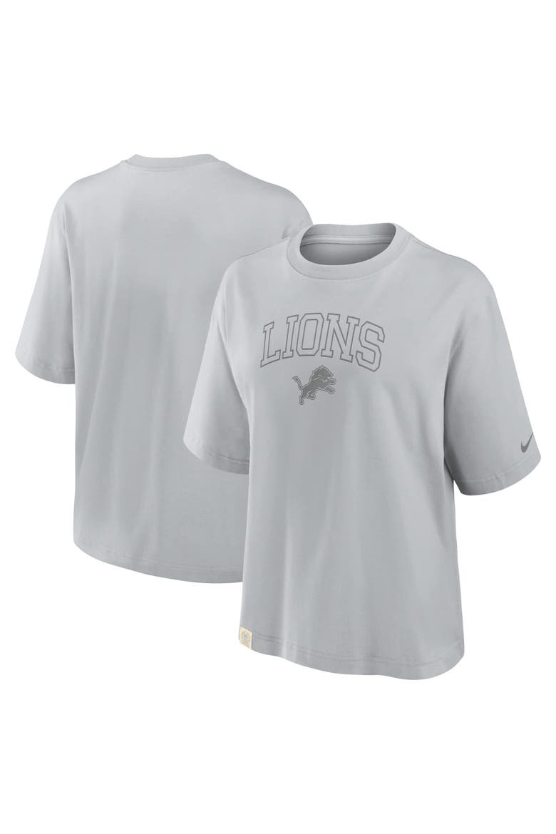 Women's Nike Gray Detroit Lions Glory Arch Boxy T-Shirt, Alternate, color, Gray