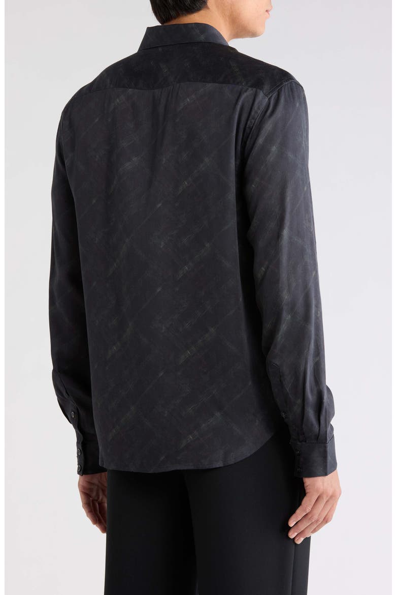 Rodney Print Long Sleeve Hidden Placket Shirt, Alternate, color, MOSS