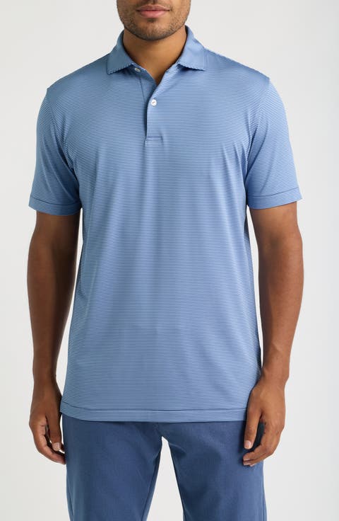 Cadenza Pinstripe Crown Crafted Performance Jersey Golf Polo