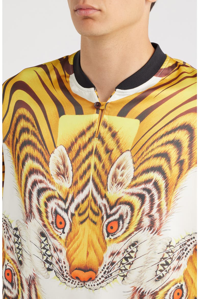 Tiger Graphic Satin Jersey Polo, Alternate, color, MULTICOLOUR