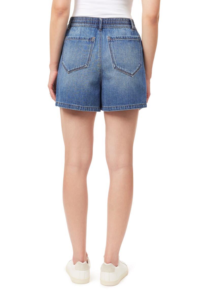 Drapey High Waist Drawstring Denim Shorts, Alternate, color, MELBOURNE