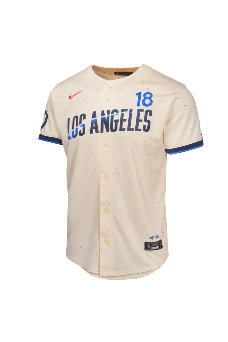 Youth Nike Yoshinobu Yamamoto Cream Los Angeles Dodgers 2024 City Connect Limited Player Jersey, Alternate, color, Cream