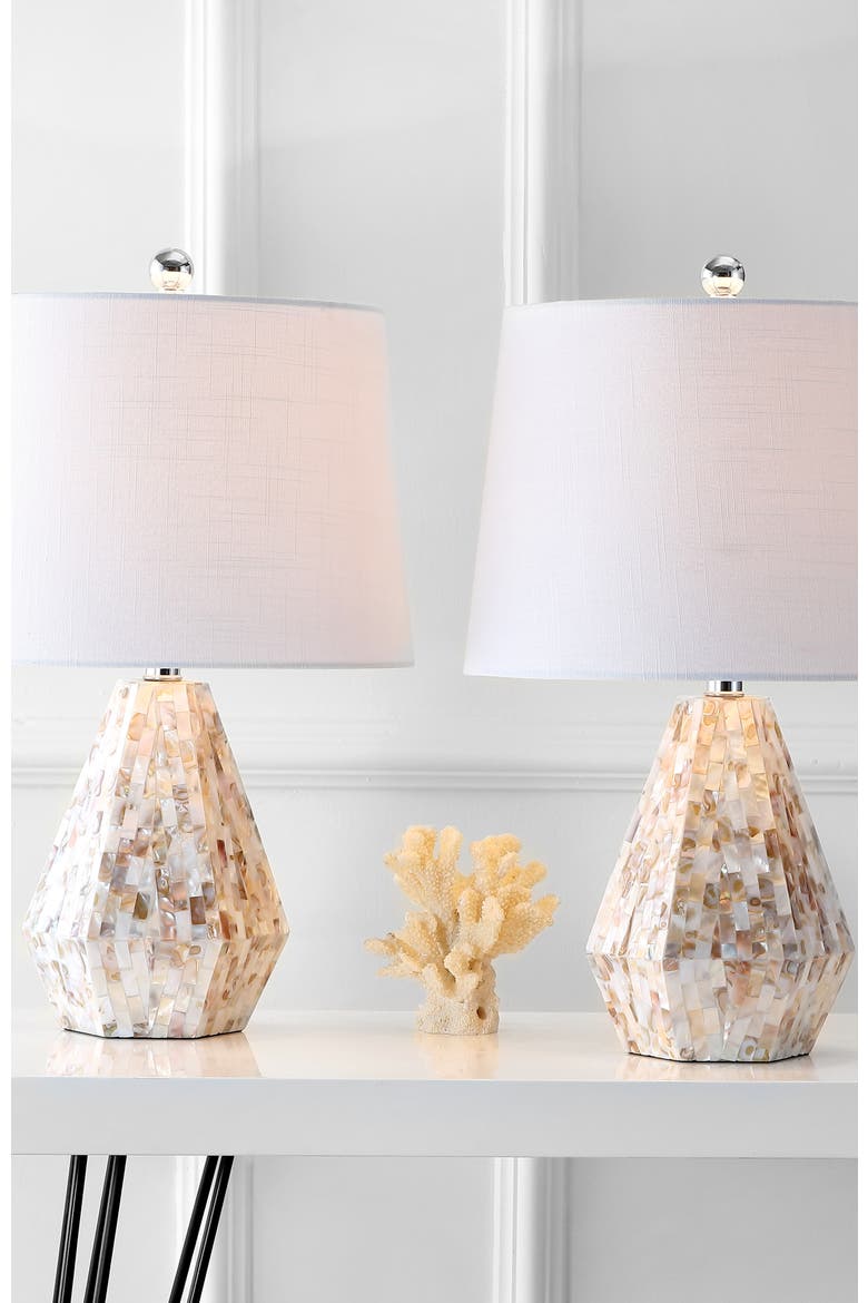 Isabella 21" Seashell LED Table Lamp, Natural Ivory, Alternate, color, Natural/Ivory