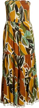 SUGARLIPS Renia Tropical Eve Strapless Jumpsuit