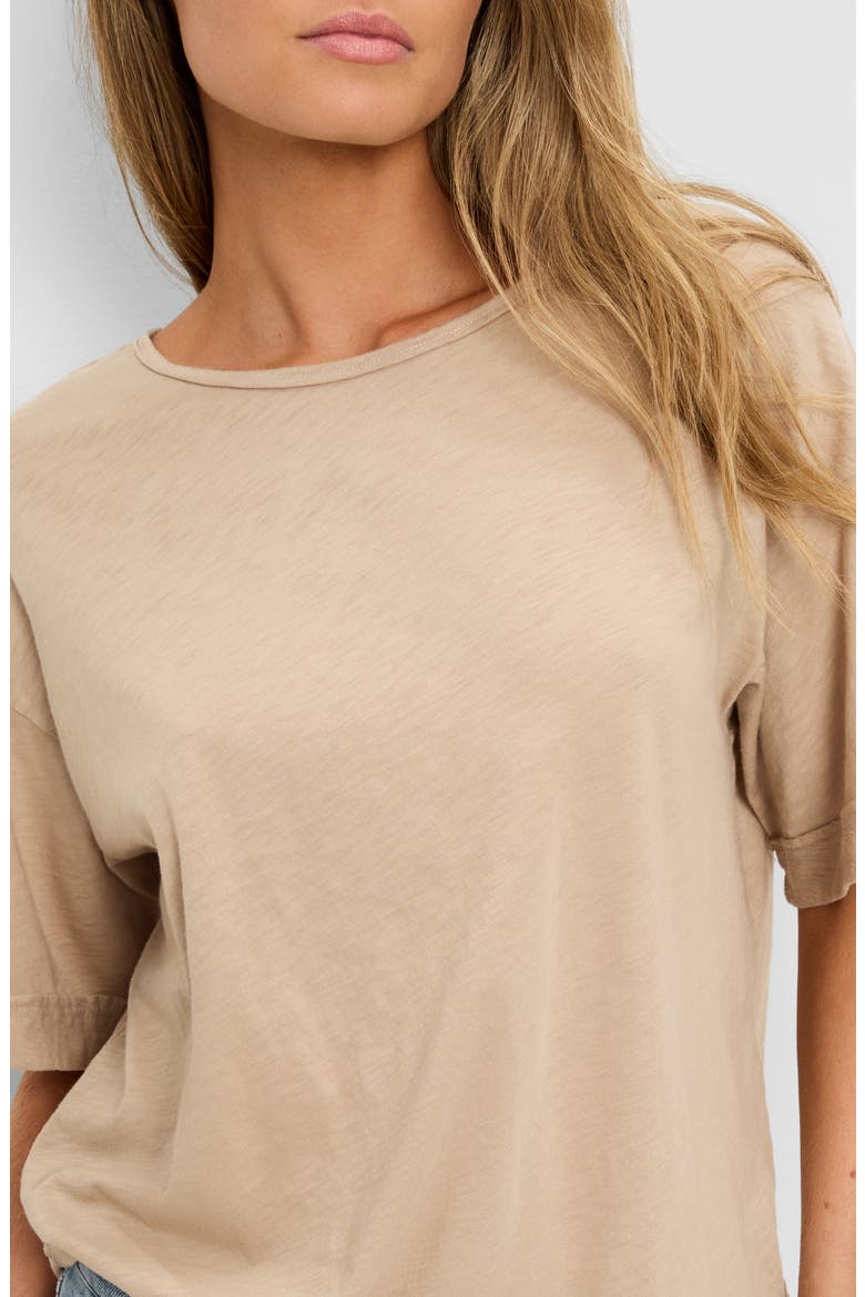 Tilda Oversize Cotton Crewneck T-Shirt, Alternate, color, MACADAMIA