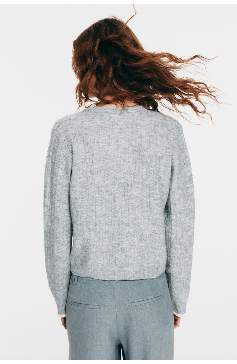 H&M Cable-knit Cardigan, Alternate, color, Gray Melange