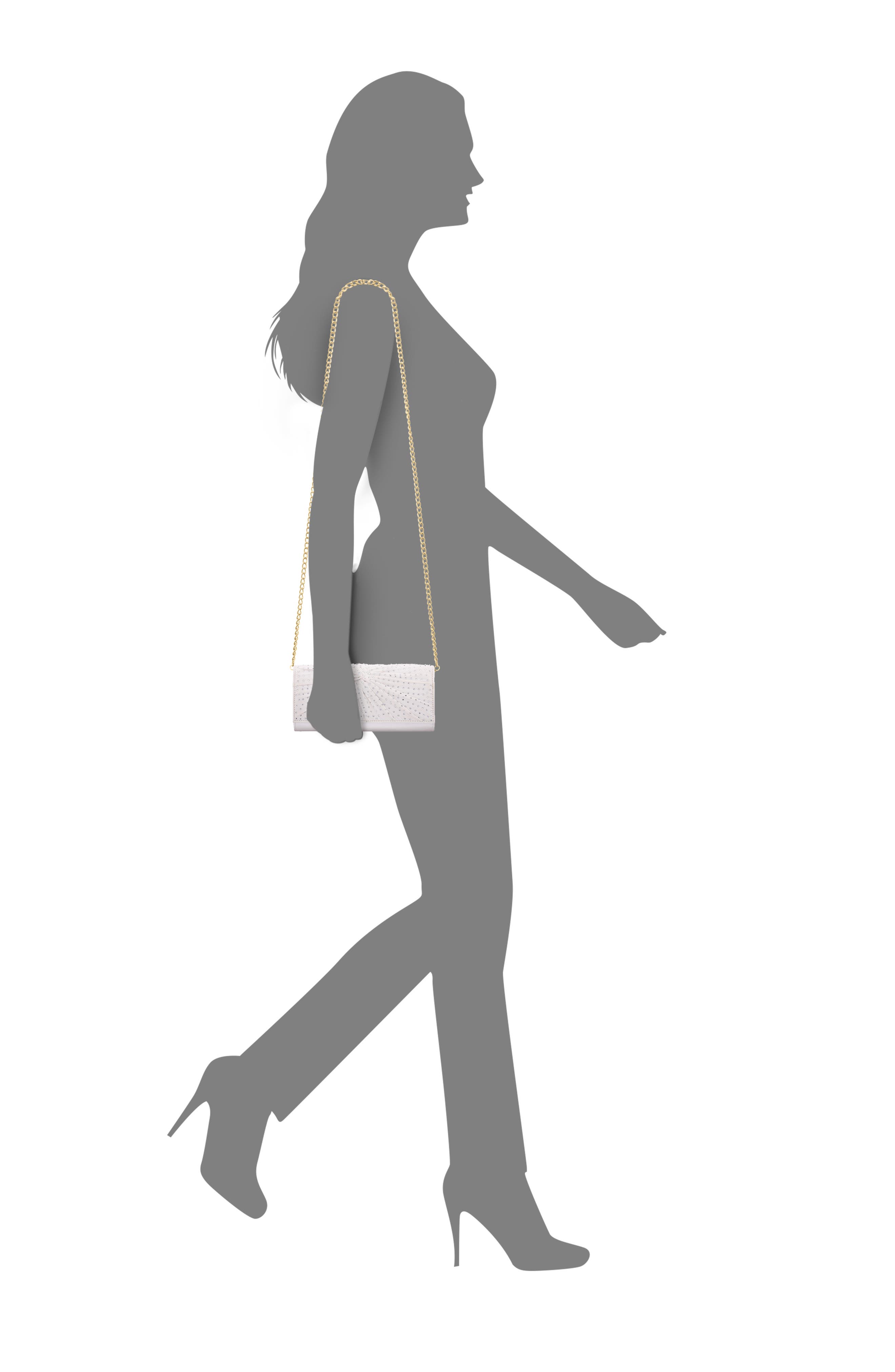 Nina Unique Crystal Clutch, Alternate, color, Ivory