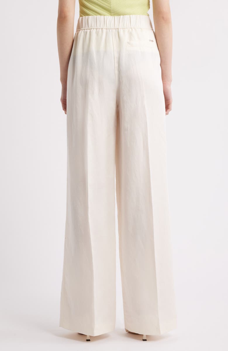 BOSS Taualy Belted Wide Leg Pants, Alternate, color, Soft Cream