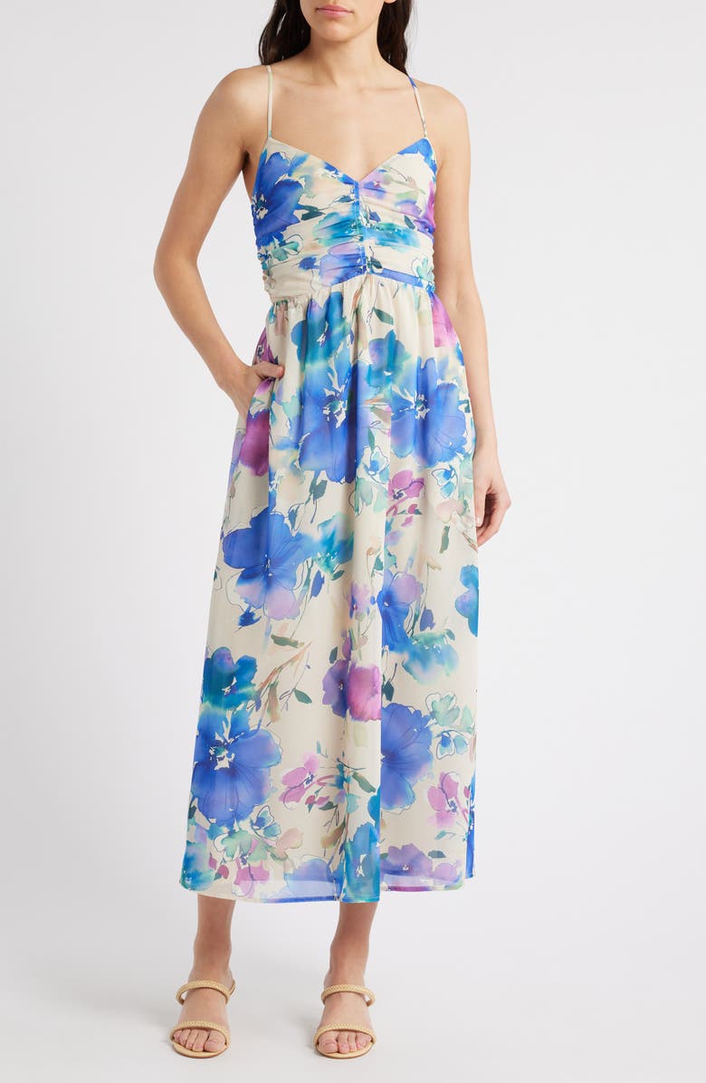 Lost + Wander Floral Lane Midi Dress, Main, color, 