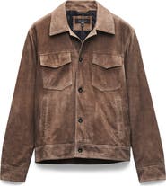 rag
bone Water Repellent Goatskin Suede Trucker Jacket