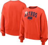 Nike Women's Nike Orange Houston Astros Oversized Long Sleeve Cropped Sweatshirt