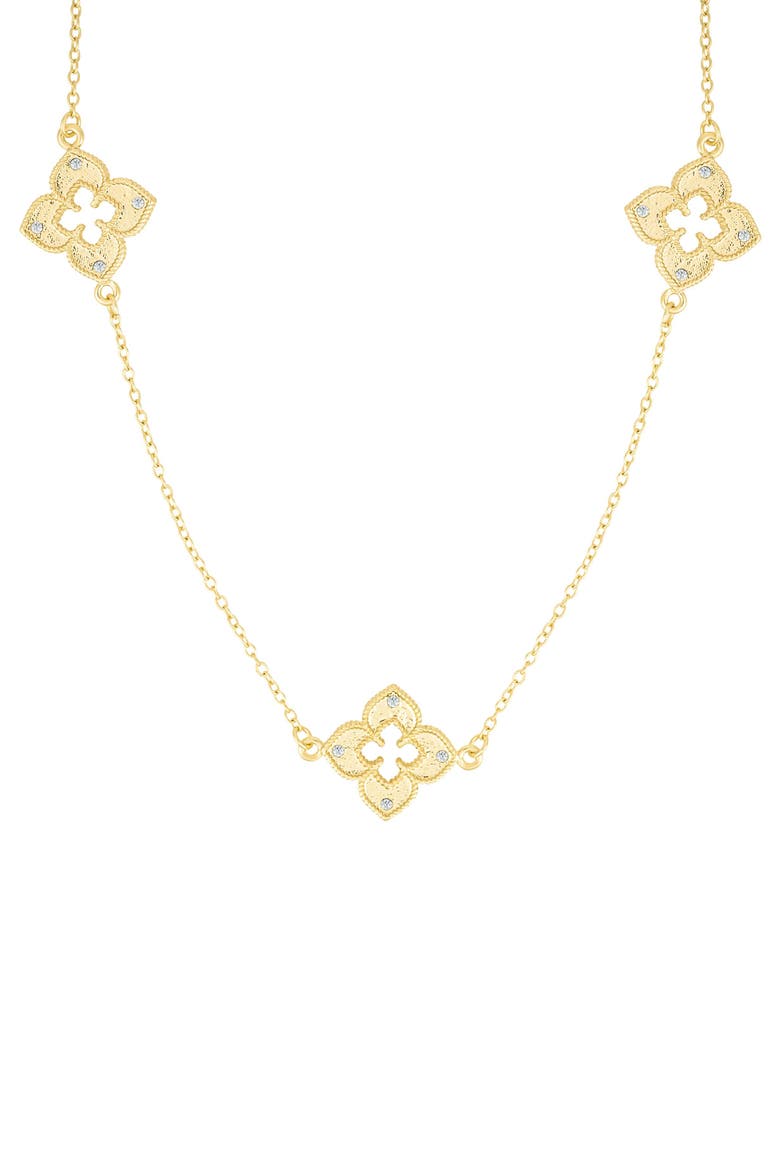 Set of 2 Renaissance Clover Station Necklaces, Alternate, color, GOLD/ SILVER