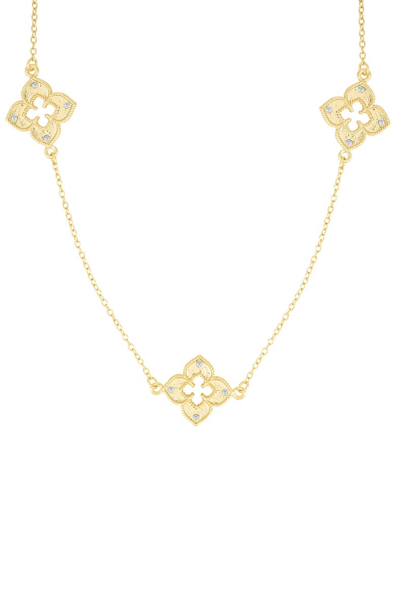 Adornia Set of 2 Renaissance Clover Station Necklaces, Alternate, color, Gold/ Silver