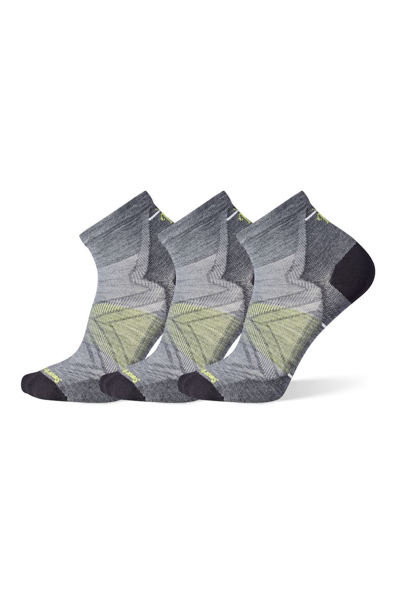 3-Pack Run Zero Cushion Ankle Socks, Main, color, RUN MEDIUM GRAY