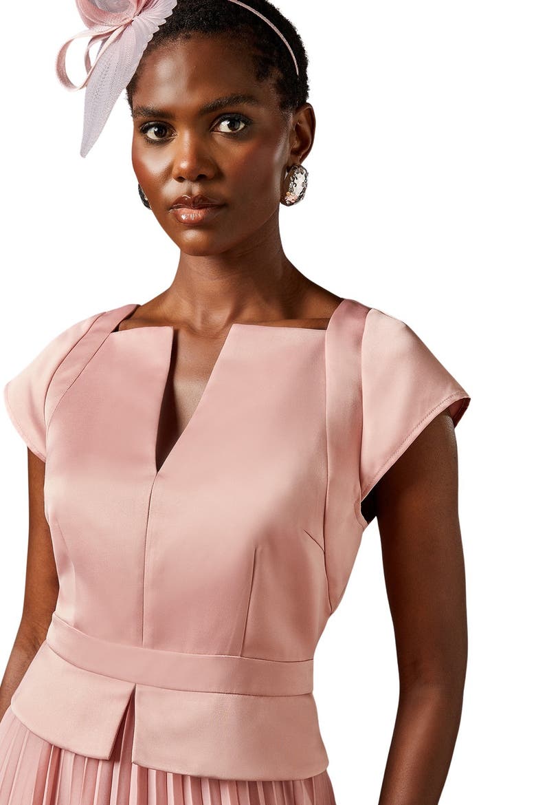 Midi Wedding Guest Dress, Alternate, color, Blush