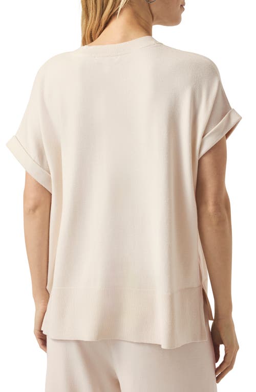 Splendid Veronica Short Sleeve Sweater In Moonstone